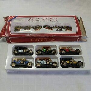 Set of 6 Miniature Classic Cars from the 1980’s. Made in Hong Kong.
